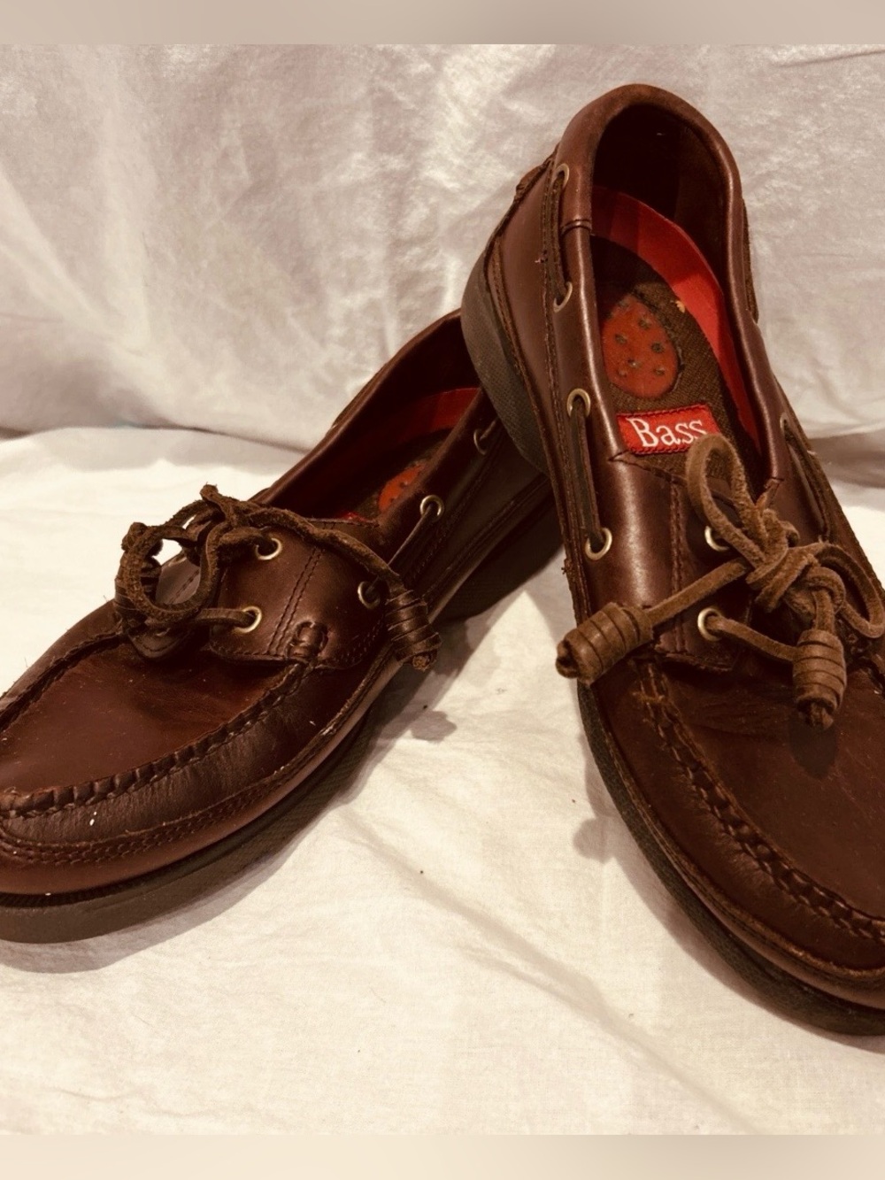 Bass Mens Henry  Size 8.5 Brown  Leather Slip On Loafers
